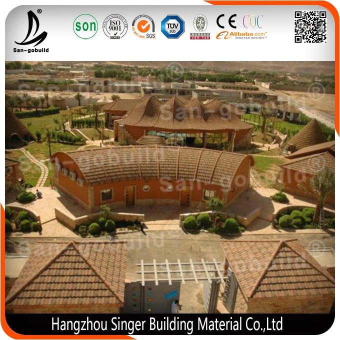 Roofing Building Material Bent Types Lowest Colorful Stone Coated Roof Tiles 4