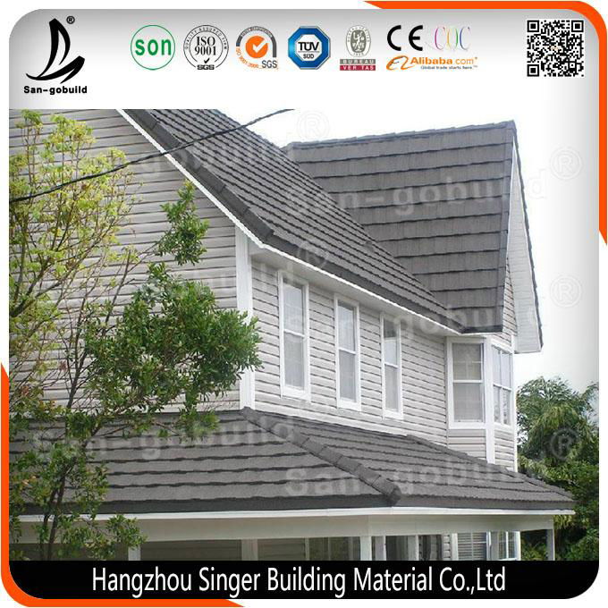 Color Galvanized Steel Material Lowest Stone Coated Metal Roof Tile For Sale
