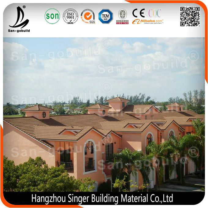 Milano Type And Bent Galvanized Stone Coated Steel Roofing Tiles 2