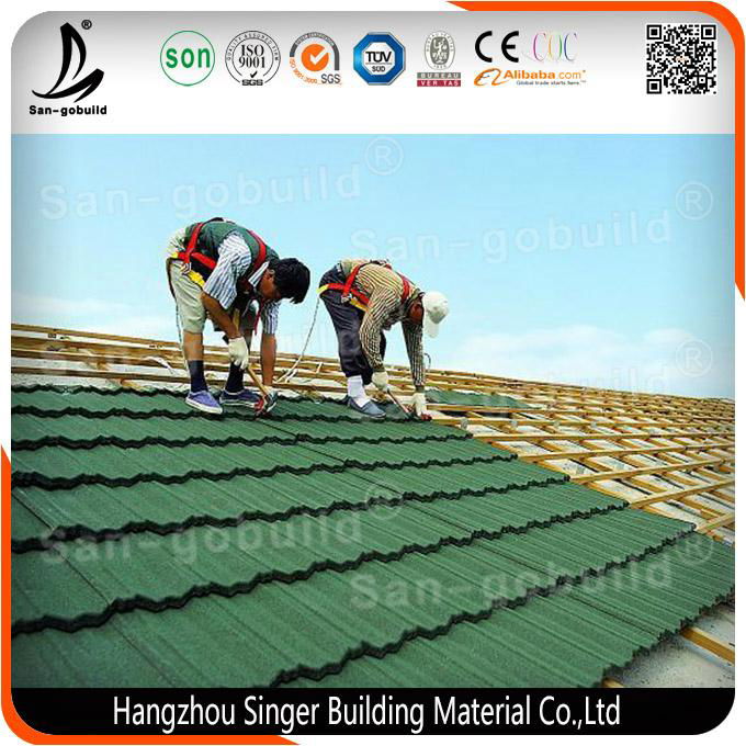 Hot Sale China Factory Fire Resistance Sand Chips Stone Metal Roof Sheets 3