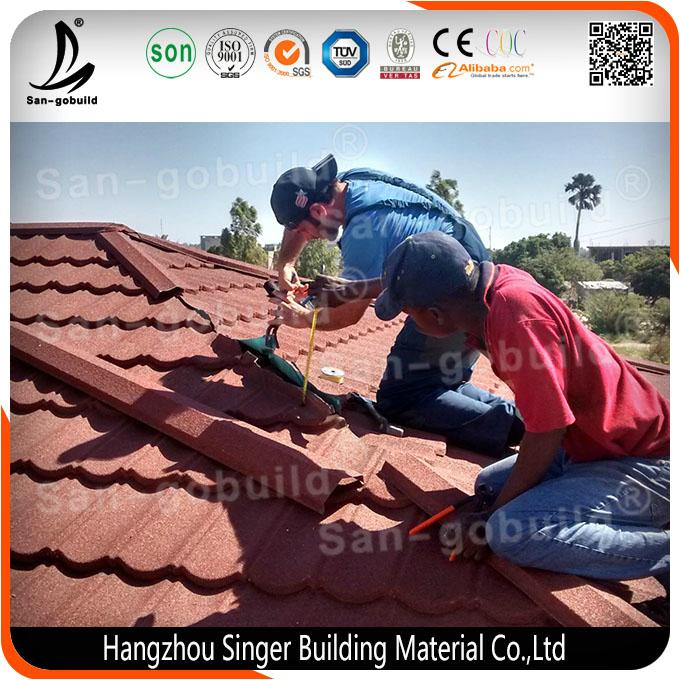 Africa Cheap 0.4mm Stone Coated Roofing Sheet, Good Quality Metal Roof Tiles 5