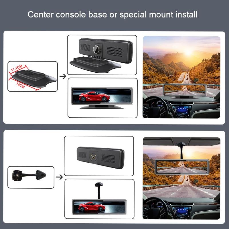 2021 newest 2G+32G Android 9.0 4 cams record night vision 12" Car RearView Mirro 3