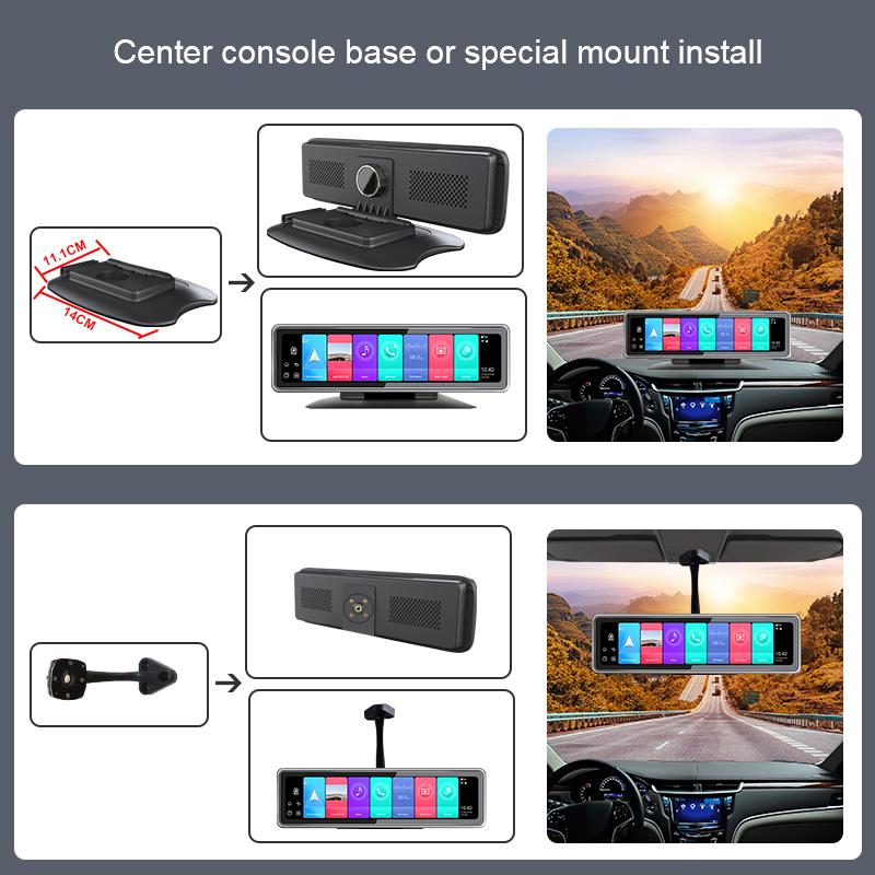 4 cams record night vision 360 degree car video recorder HD1080P 4 split display 3