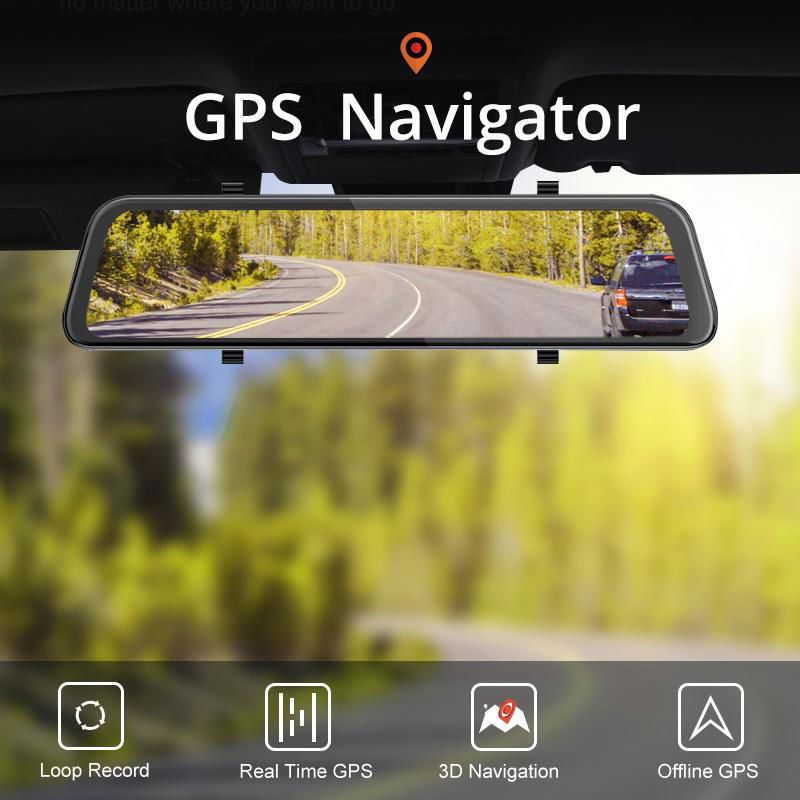 Phisung P68 12inch android 8.1 2+32G mirror car video recorder GPS navigation AD 4