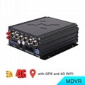 4 cams 4G WIFI GPS MDVR for the vehicle fleet management H.265 HDD