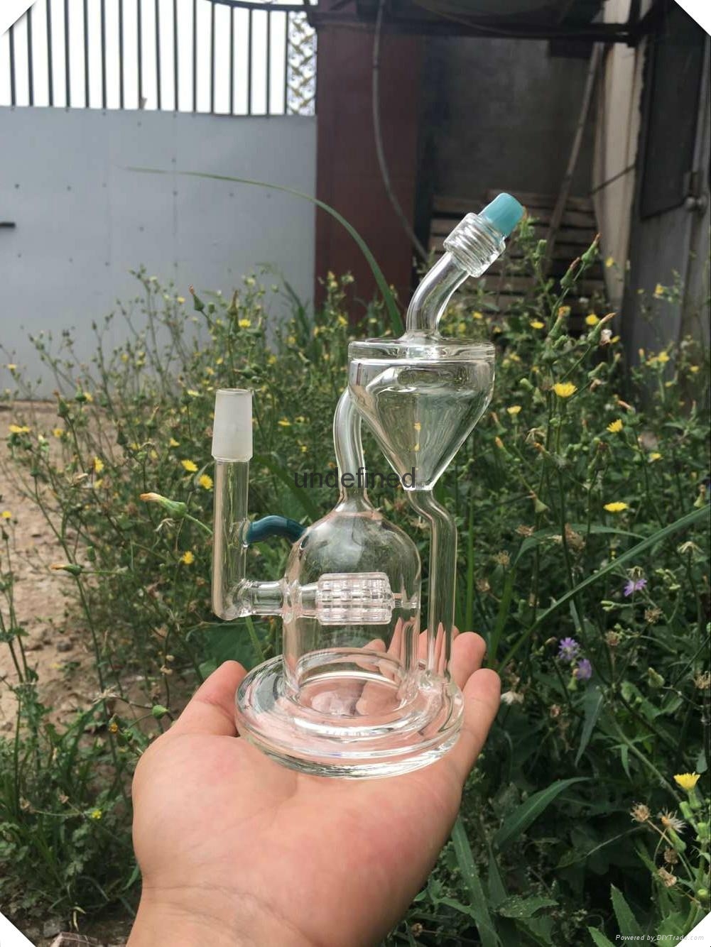 Recycle clean glass water pipe with 14mm joint handmade boro glass bongs H&A GLASS (China