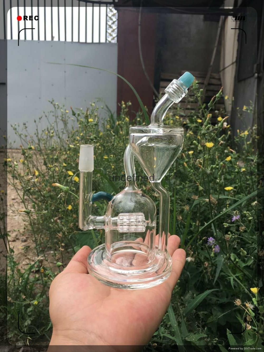 Recycle clean glass water pipe with 14mm joint handmade boro glass