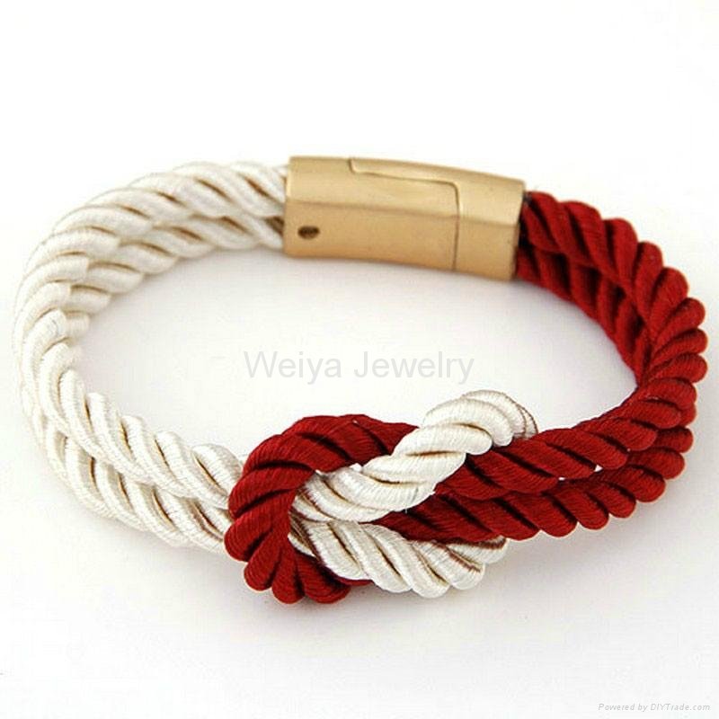 2016 Hot Trendy Fashion Braided Rope Bracelets & Bangles with Magnetic Clasp for