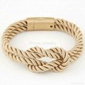 2016 Hot Trendy Fashion Braided Rope Bracelets & Bangles with Magnetic Clasp for 5