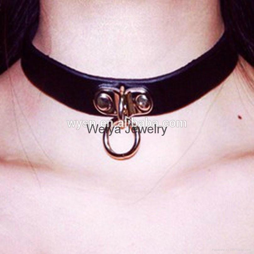 2016 Vintage Bijoux Women Jewelry Choker Leather Necklace With Cool Punk Goth Ri 4