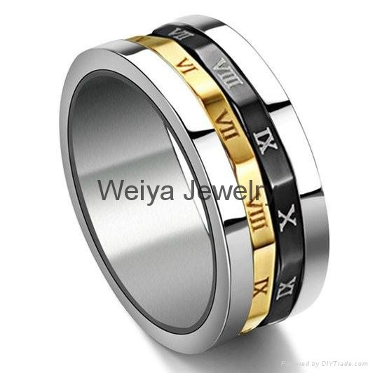 2016 New Roman Numerals Spinner Stainless Steel 316ti Ring for Men and Women in 