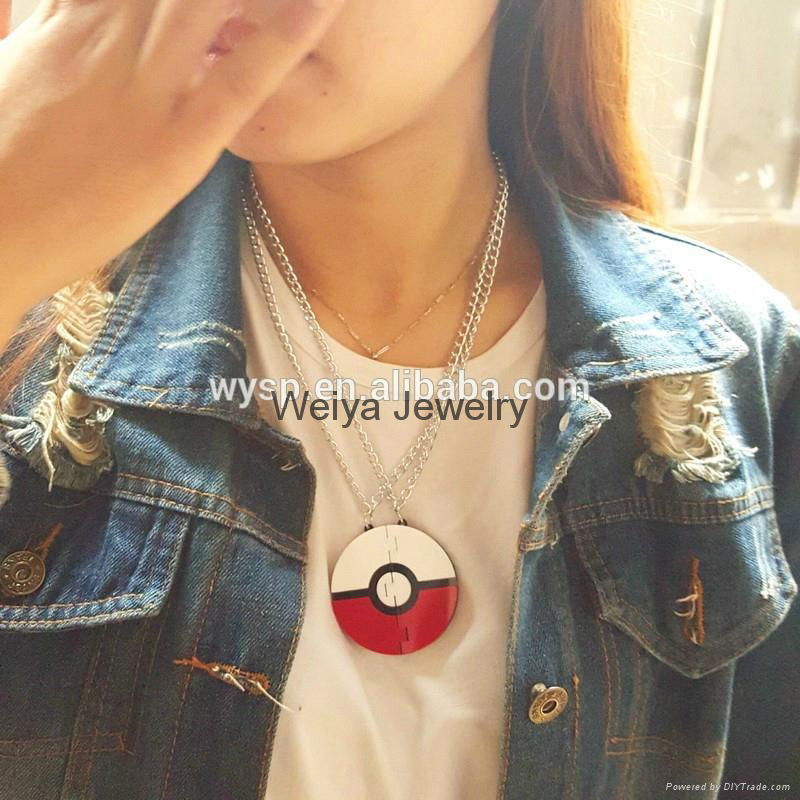 Pokemon Game Pokeball Pendant Necklace With Couples Laser Cut For Fans Acrylic J 2