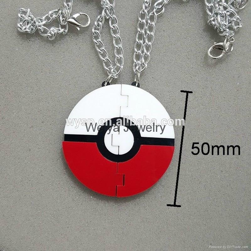 Pokemon Game Pokeball Pendant Necklace With Couples Laser Cut For Fans Acrylic J 3
