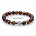 Fashion Skull Natural Stone Bracelet