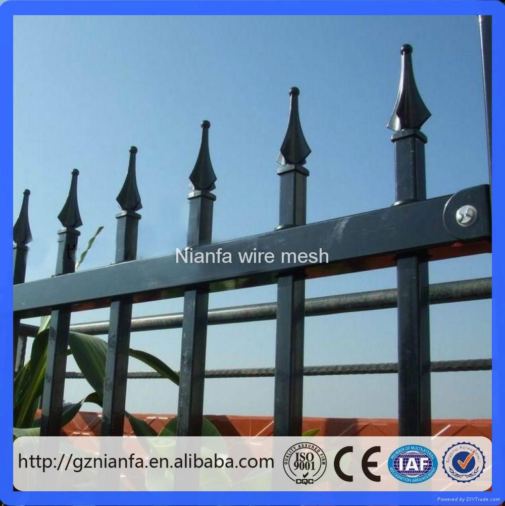 American style PVC post and rail fence Black power coated Galvanized wrought iro 2