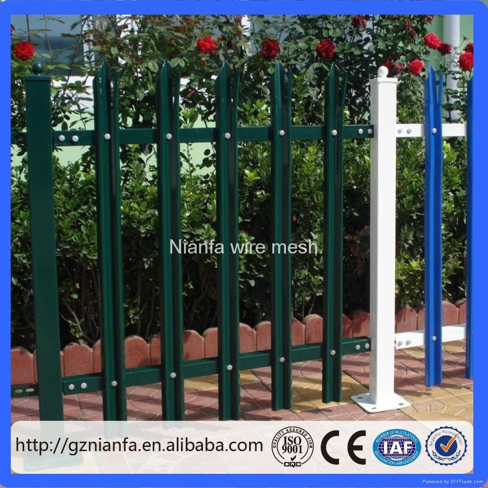American style PVC post and rail fence Black power coated Galvanized wrought iro 4
