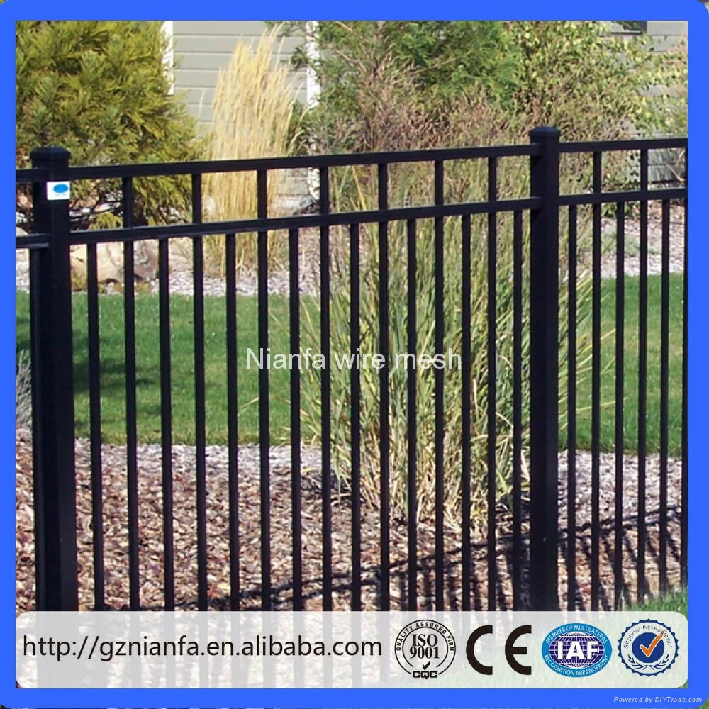 American style PVC post and rail fence Black power coated Galvanized wrought iro 5