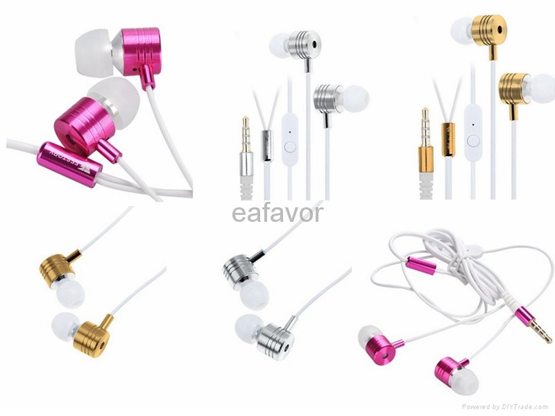  2016 High Quality Metal Earphone With Mic Sound Stereo IN-Ear Wired Earphones
