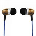 Innovative high quality new wooden earphone for mobile phone 1