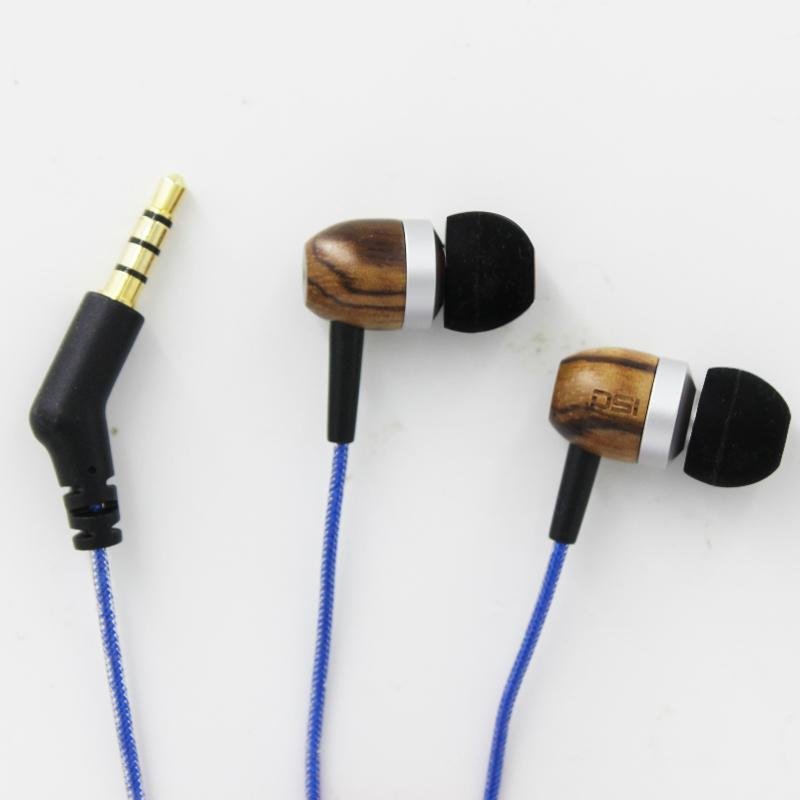 Innovative high quality new wooden earphone for mobile phone 2