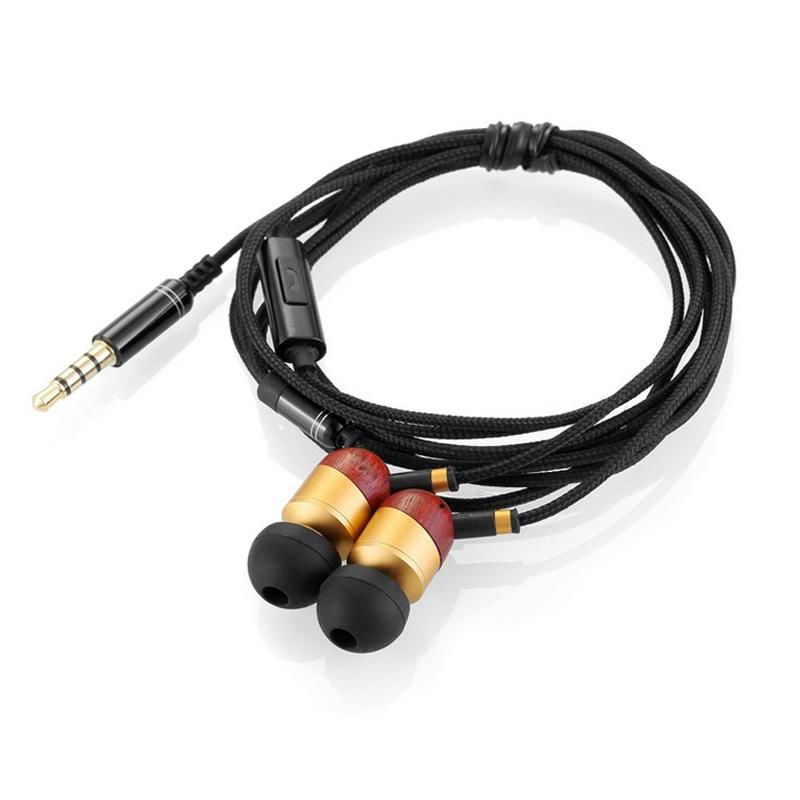 2015 new fashion wooden earphone high quality roun cable in ear couple stylish  2
