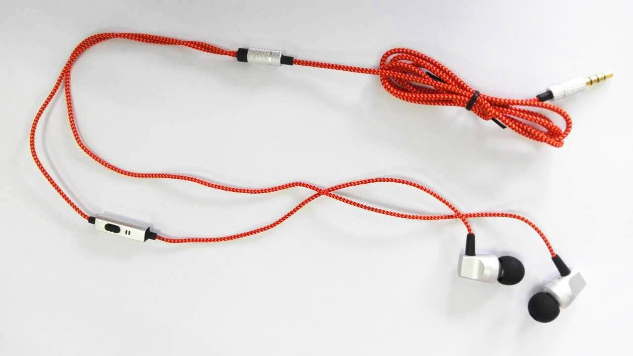 Wholesale colorful braided wire earphones with mic for mobile 5