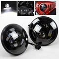 High quality high lumens 12V DC 7" round 80w Jeep led headlight with angle eye 5