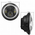 High quality high lumens 12V DC 7" round 80w Jeep led headlight with angle eye 4