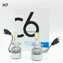 All In One C6 Car Led Headlight H1 H3 H7