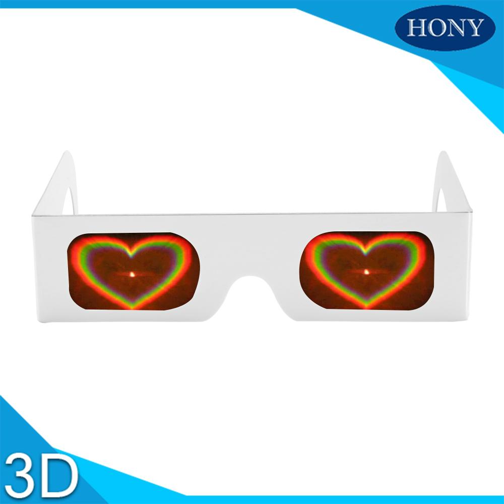 Hony Party 3D Custom Logo Wholesale Heart Paper Diffraction Glasses