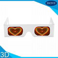 Hony Party 3D Custom Logo Wholesale Heart Paper Diffraction Glasses 1