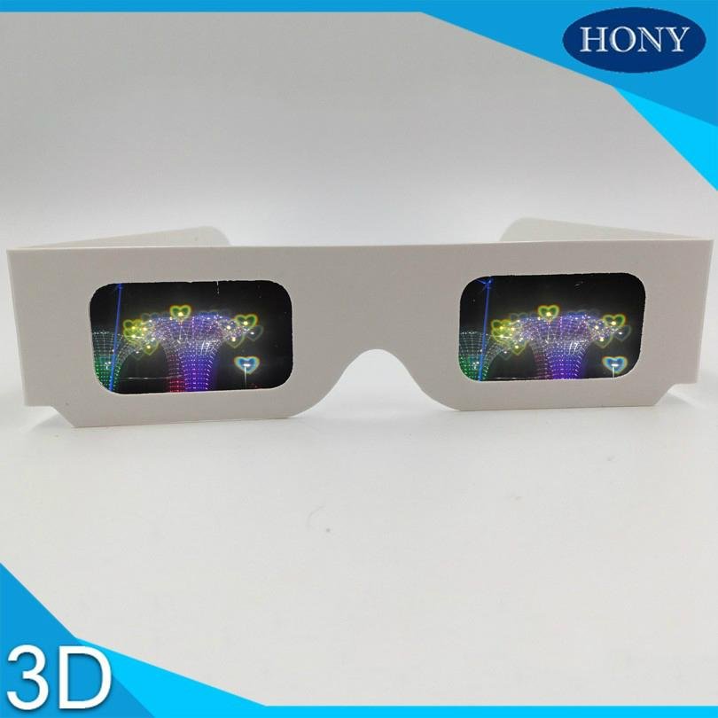 Hony Party 3D Custom Logo Wholesale Heart Paper Diffraction Glasses 3