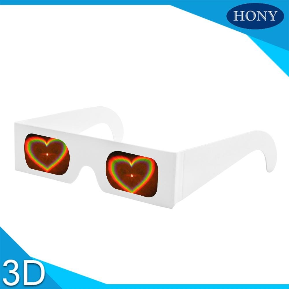Hony Party 3D Custom Logo Wholesale Heart Paper Diffraction Glasses 4