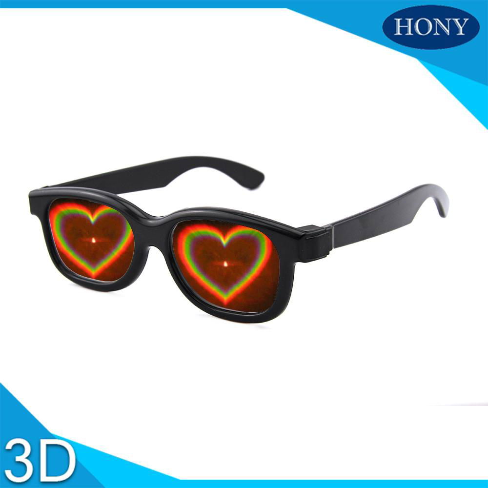 Custom Logo Fireworks Rainbow Plastic Heart diffraction glasses