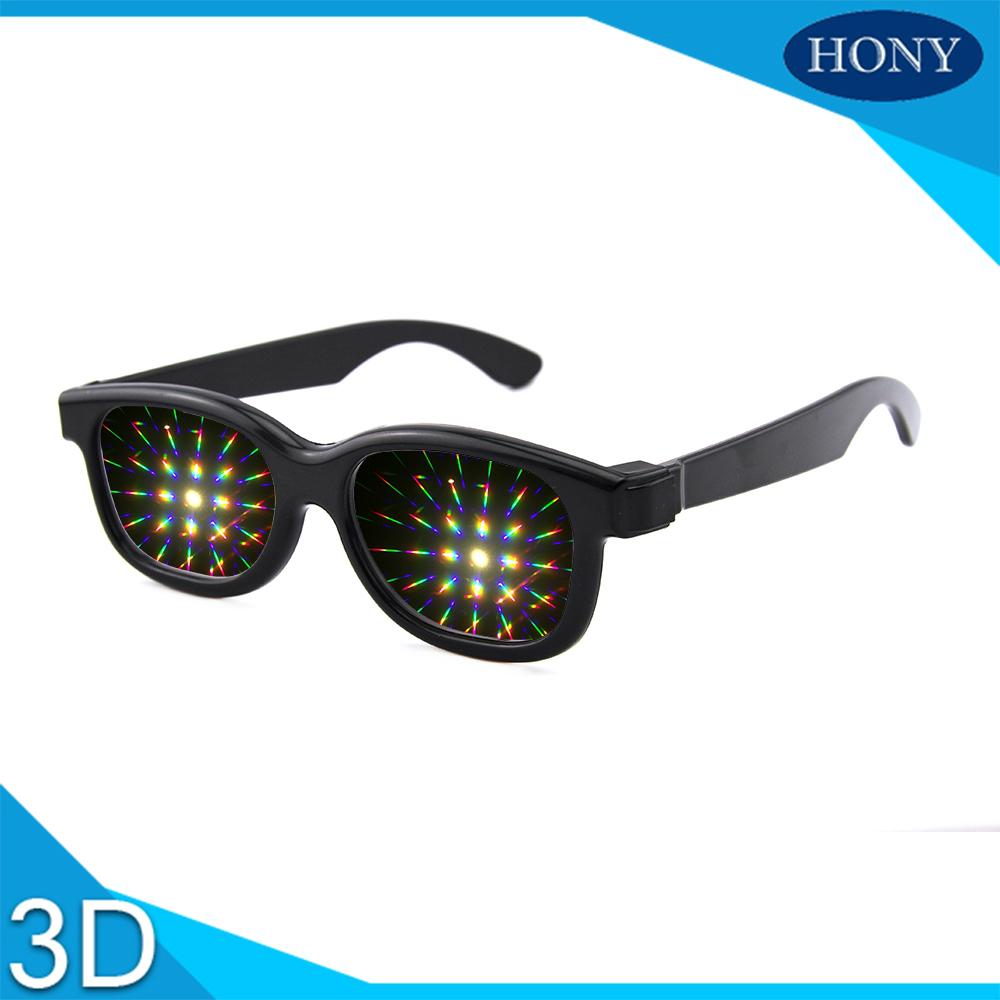 Custom Logo Fireworks Rainbow Plastic Heart diffraction glasses 2