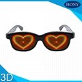 Custom Logo Fireworks Rainbow Plastic Heart diffraction glasses 4