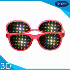 3D Wholesale Rave Prism Plastic Double Light Diffraction Glasses
