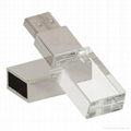 1GB 2GB 4GB 8GB 16GB 32GB Crystal USB Drive With Customized 3D Logo