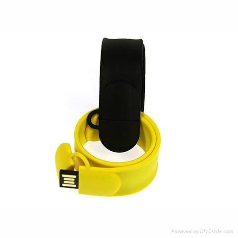 Silicone Bracelet Shaped USB Memory Flash Stick With Custom-made Logo