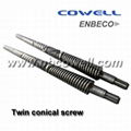 conical twin screw barrel for Cincinnati machine 