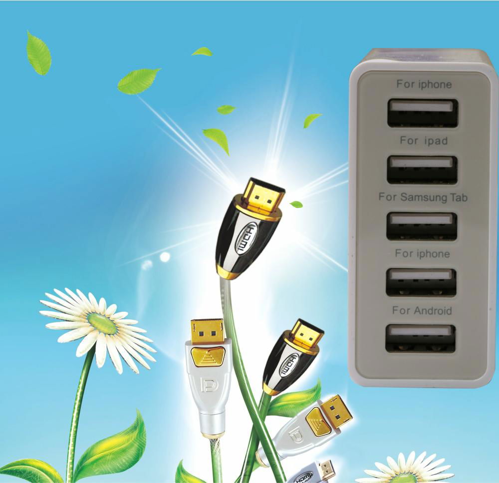 5 USB Simple multipul  charger  4