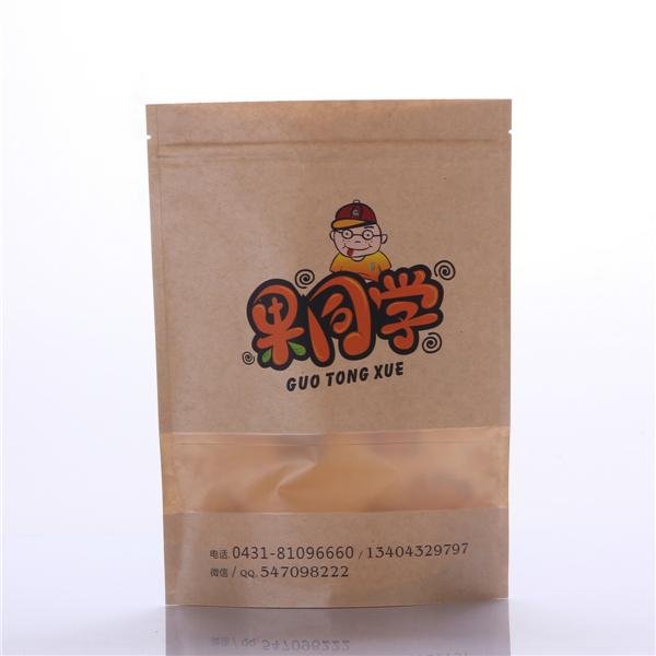 Gravure Printed Clear Window Food Paper Pouch For Dried Fruit
