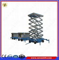 Four-wheel mobile scissor lift with handrail 1