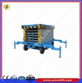 Four-wheel mobile scissor lift with handrail 2