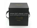 Black cardboard box with gold stamped logo luxury flower box for roses 5