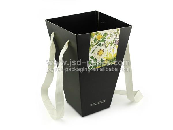 New arrival matt black flower box packaging