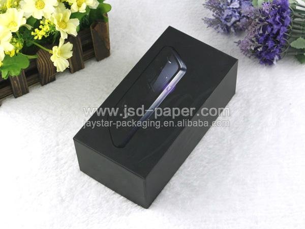UV coating black cardboard packaging box for mobile