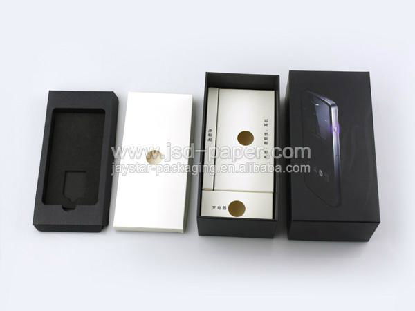 UV coating black cardboard packaging box for mobile 3