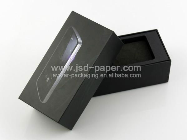 UV coating black cardboard packaging box for mobile 5