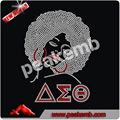 Hot sale custom OES Afro Girl motif rhinestone heat transfer for shirt 4